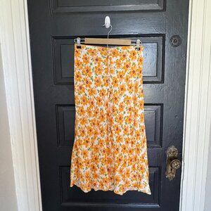 Urban Outfitters Yellow Floral Mini Skirt